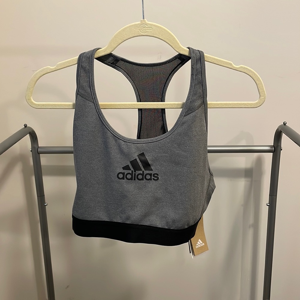 NWT- Adidas Gray and Black Sports Bra